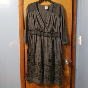 Slate gray dress with black floral design at bitto